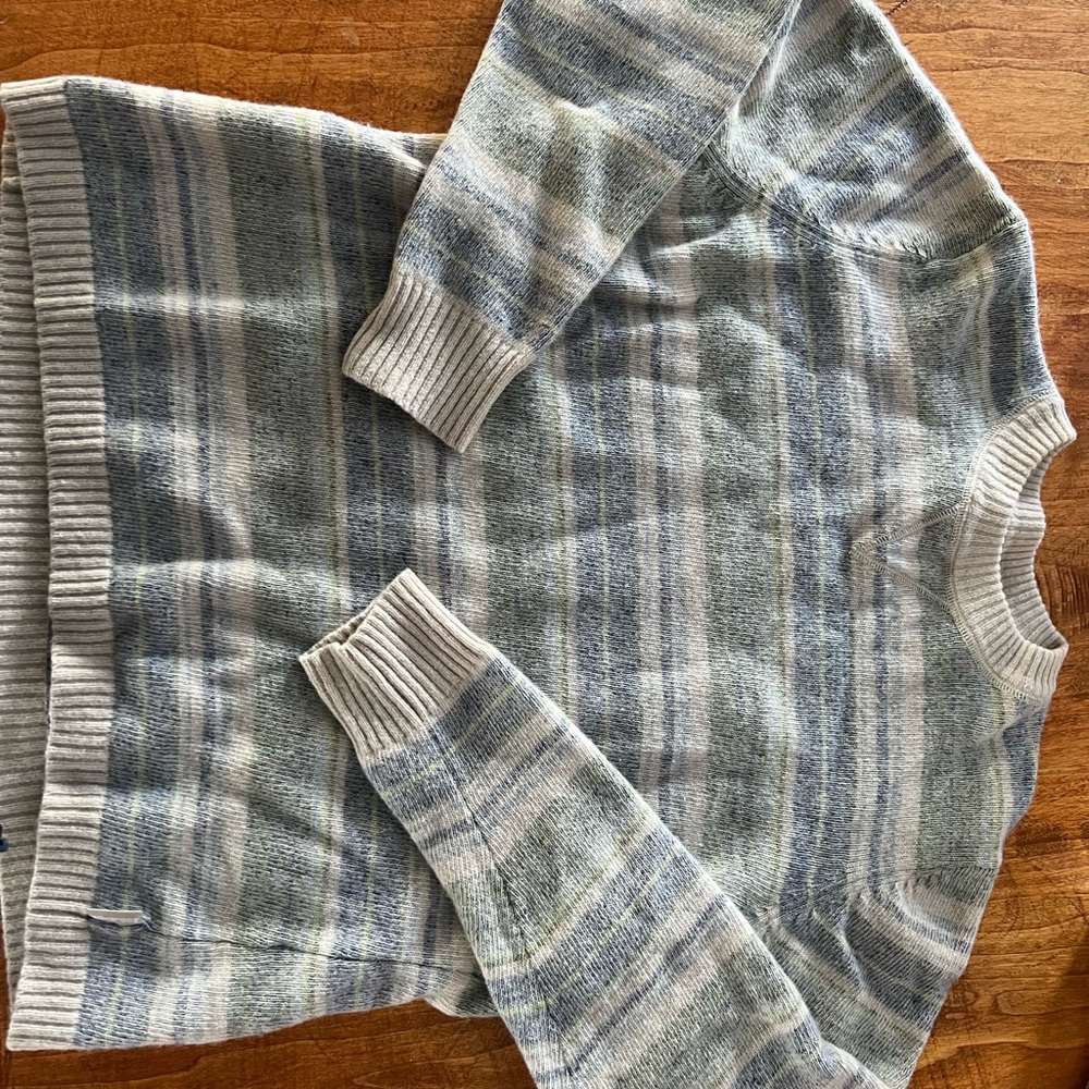 Woolrich Blue and Green Striped Sweater
